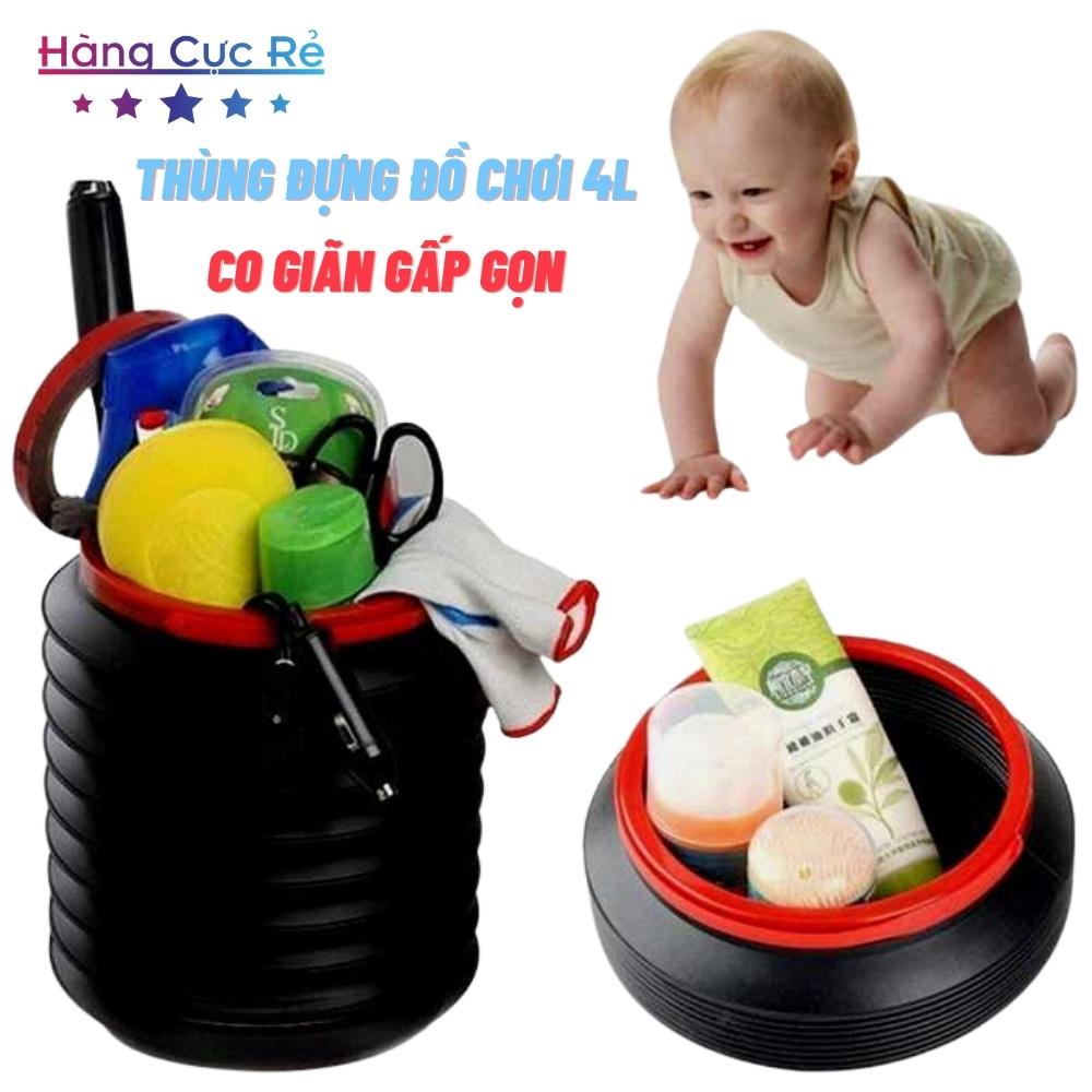 Thùng đựng đồ 4L co giãn đa năng gấp gọn - Shop Hàng Cực Re