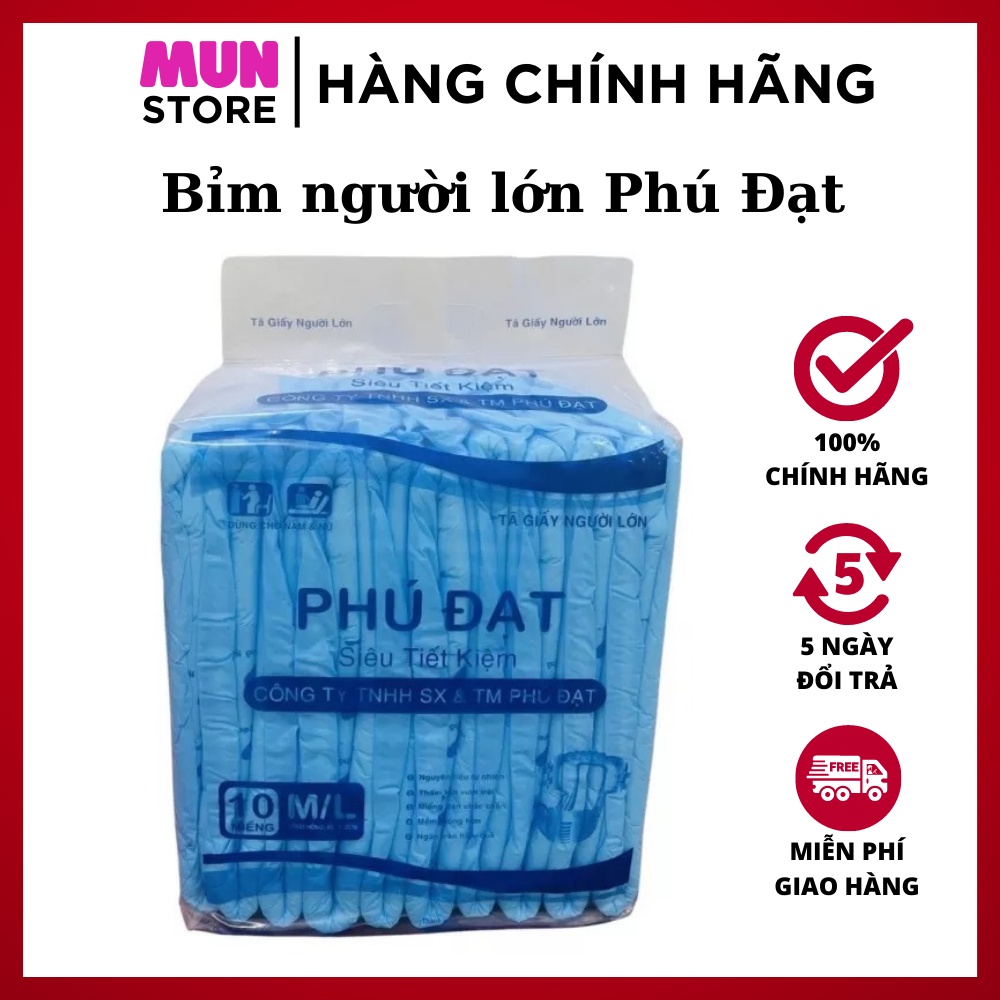 Bỉm người già Phú Đạt hàng Tiêu chuẩn siêu thấm hút 1 bịch 10m
