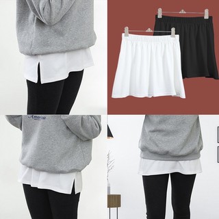 Chân Váy phối với áo hoodie ,sweater Chữ A Giả Hai Lớp với quần legging