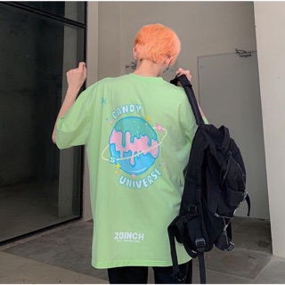 áo thun in 20inch xanh ngọc unisex size m,l oversize tay lỡ form rộng cotton DƯ TÚ LỆ