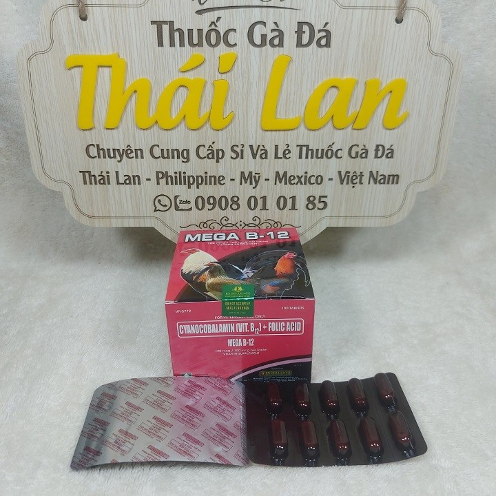 Mega b12 (thuốc nuôi gà cao cấp PHILIPPINE) - combo 1 vĩ / 10 viên