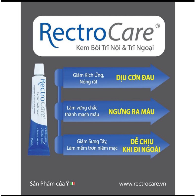 Gel bôi trĩ nội trĩ ngoại  nhập khẩu Ý Rectrocare 20ml