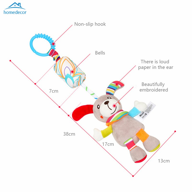 Đồ Chơi Thú Nhồi Bông Treo Xe Đẩy Cho Bé 0-24 Tháng