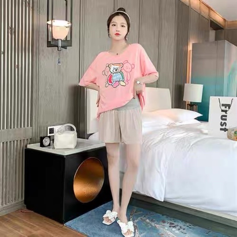 Quần bầu đùi thun tăm lạnh cực mát , quần sooc cho mẹ bầu ngày hè