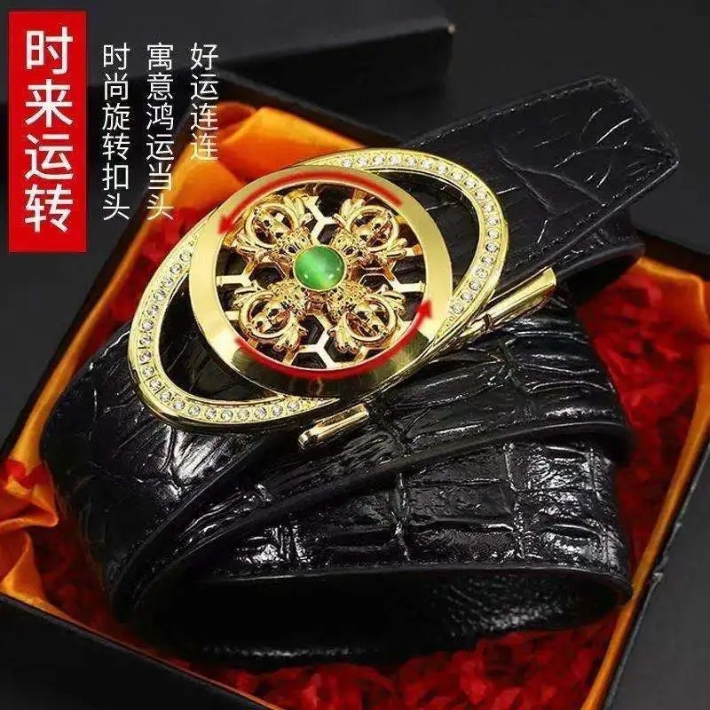 Thời gian đến rồi đi, thắt lưng nam, da nam, khóa tự động mới, công sở hàn quốc trẻ trung, thắt lưng bà ba cao cấp mới