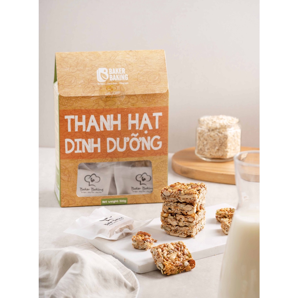 Thanh hạt dinh dưỡng Baker Baking - Healthy, Eat clean ăn kiêng dinh dưỡng giảm cân 100g