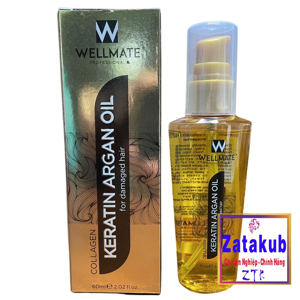 ✅✅Tinh Dầu Dưỡng Phục Hồi Tóc Wellmate Keratin Argan Oil 60ml