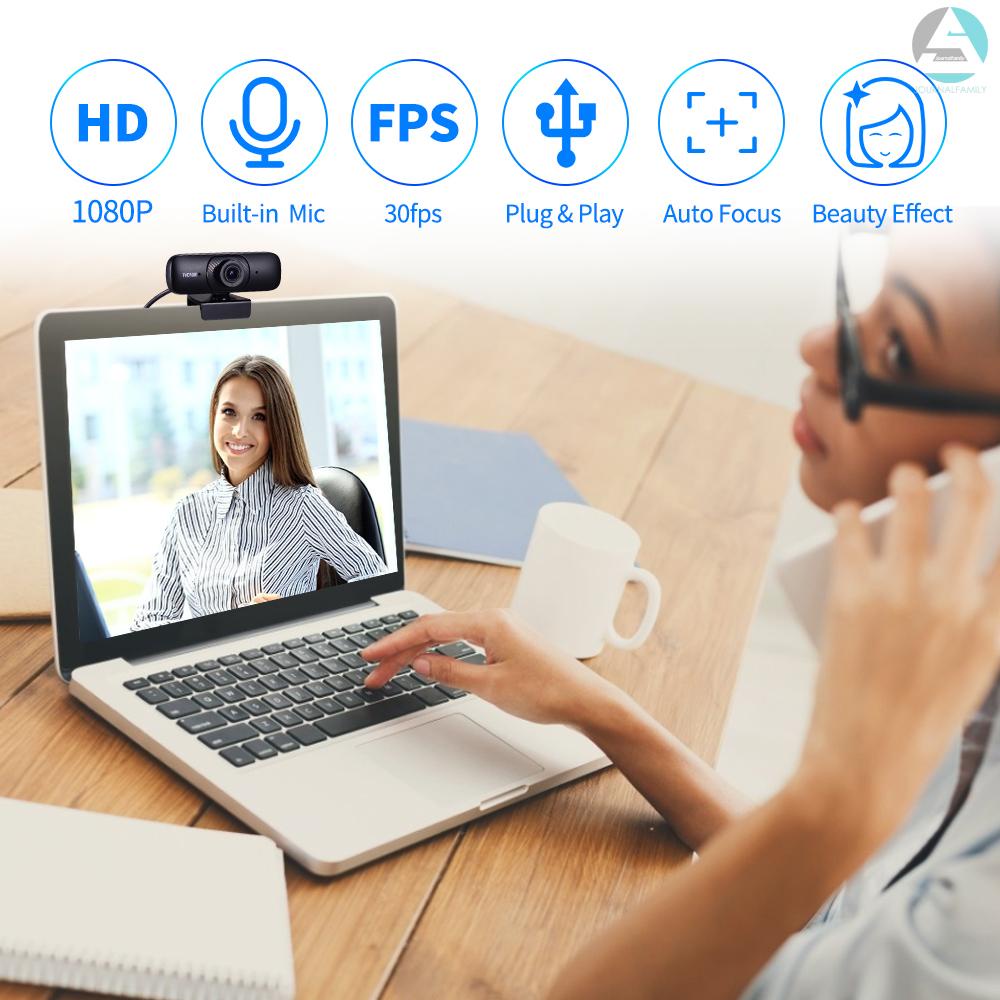 Webcam Aibecy Full Hd 1080p Lấy Nét Tự Động Lấy Nét Tích Hợp Micro Có Kẹp Gắn Bàn Cho Pc Laptop | BigBuy360 - bigbuy360.vn