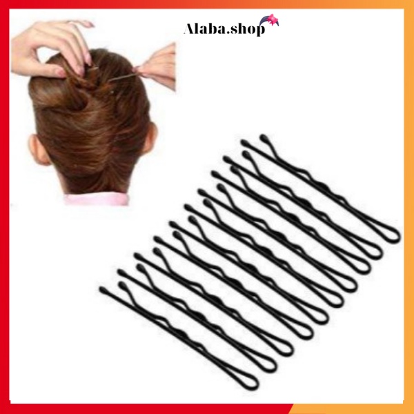Combo 10 Kẹp Tăm Màu Đen Thiết Kế Lượn Sóng Alaba