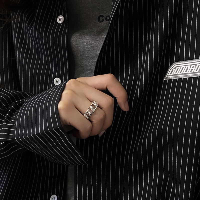 Nhẫn Phối Dây Xích Phong Cách Âu Mỹ Thời Trang Cá Tính