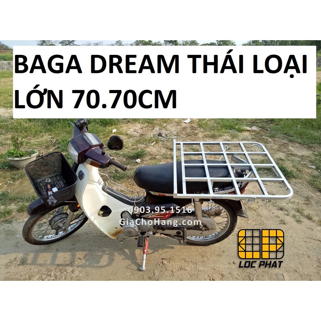 Giá chở hàng xe Dream Thái, loại lớn 70*70cm-Lộc Phát-baga-chở-hàng-giachohang.com