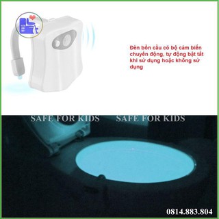Đèn LED Bồn Cầu Đổi Màu Diệt Khuẩn 8 Màu RGB Cảm Biến Chuyển Động