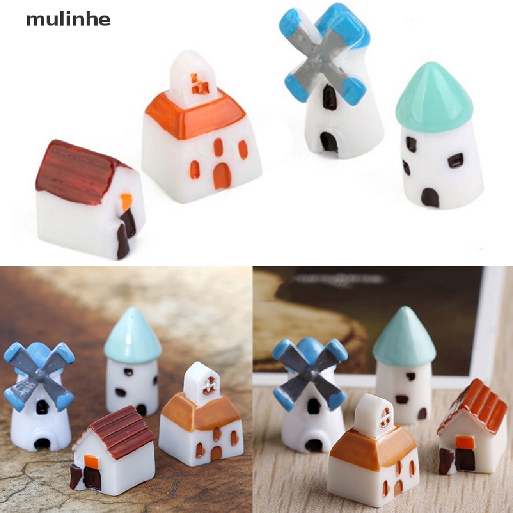 Set 4 Cối Xay Gió Mini Trang Trí Nhà Búp Bê
