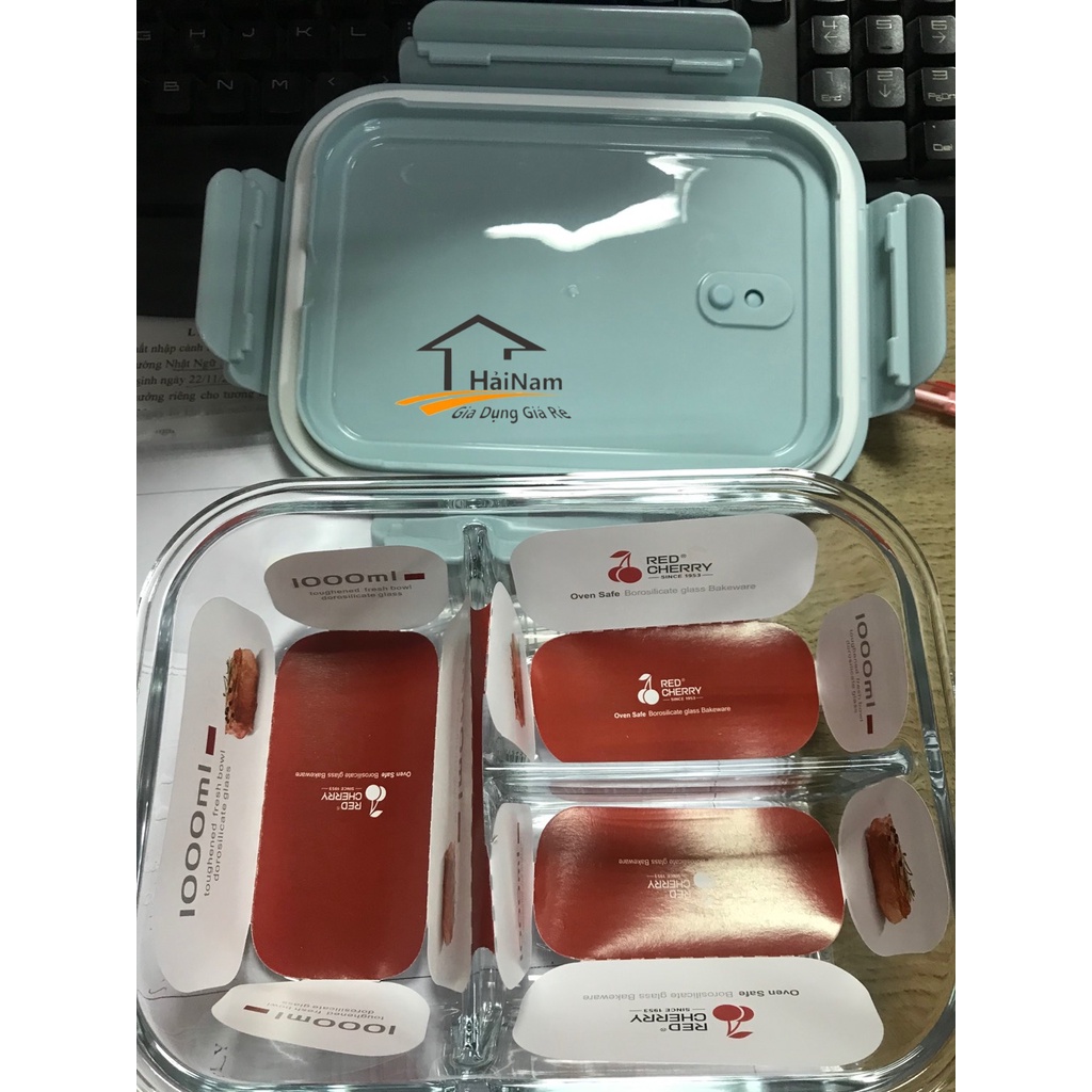 Hộp thủy tinh đựng thực phẩm chia ngăn tiện lợi loại 2 ngăn, 3 ngăn dung tích từ 650ml-1000ml