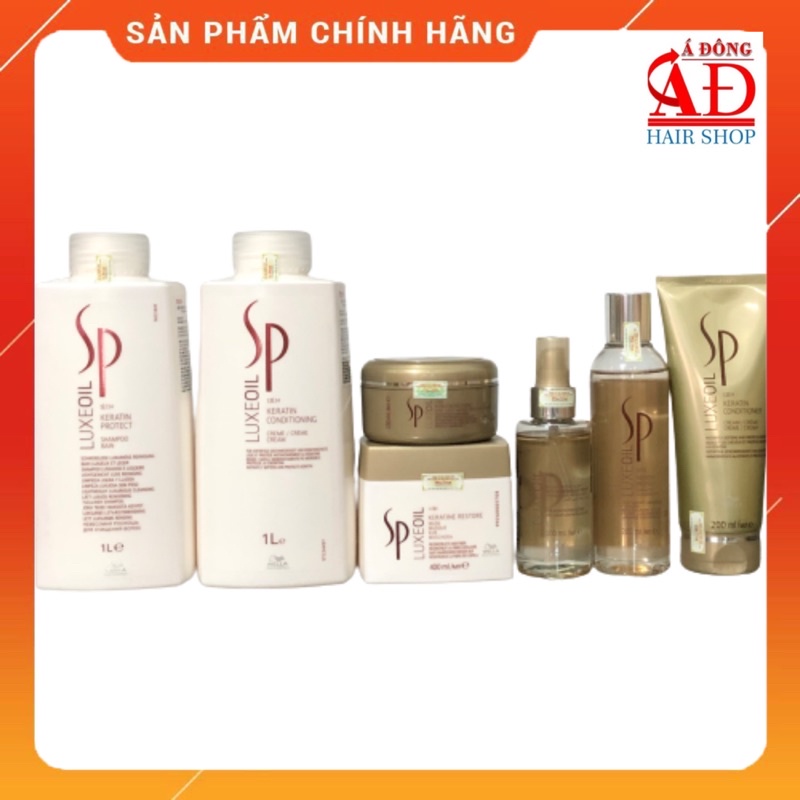 Dầu gội xả ủ Tinh chất dưỡng phục hồi tóc SP Wella Luxe oil Keratin Protect Đức