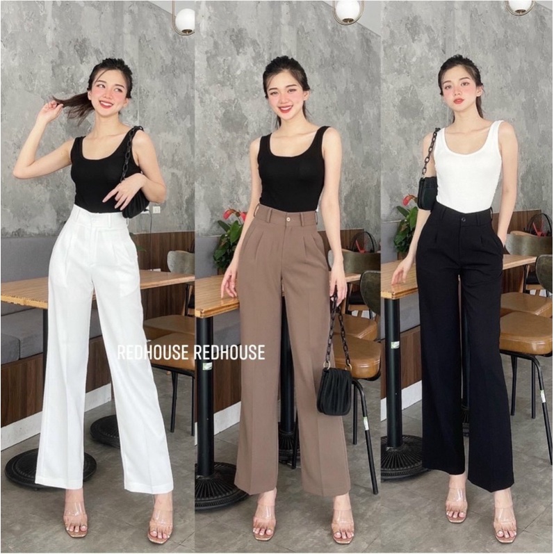 Quần vải ống đứng mặc lên siêu xinh hàng loại1