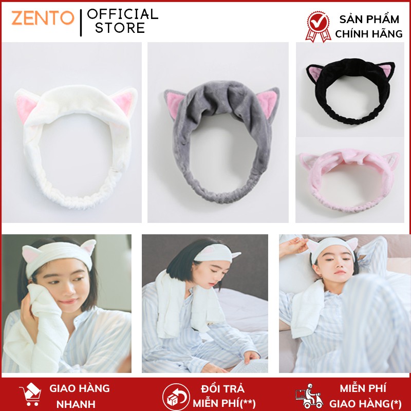 Băng đô turban tai mèo dễ thương, bờm tóc rửa mặt thiết kế xinh xắn nhẹ nhàng siêu xinh Zentop
