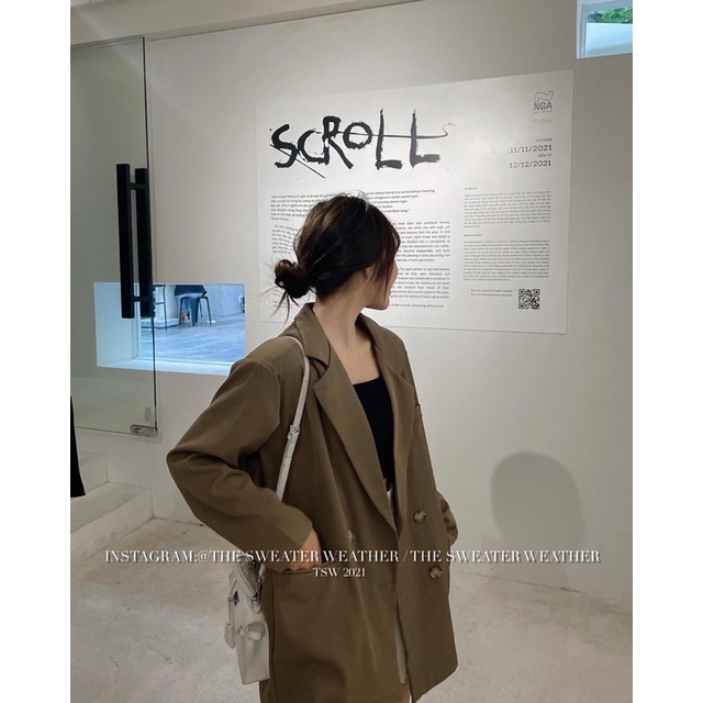 [Mã 2611THTRANG100K hoàn 10% xu đơn 99K] (Ảnh thật) Áo khoác vest trơn đệm vai oversize the.sweaterweather TSW | BigBuy360 - bigbuy360.vn