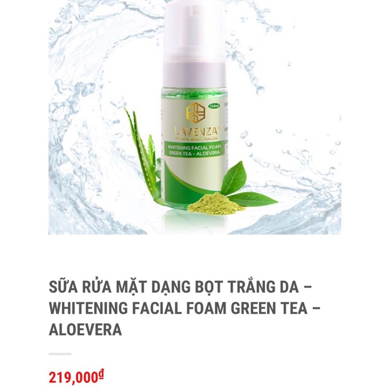 sửa rửa mặt trà xanh