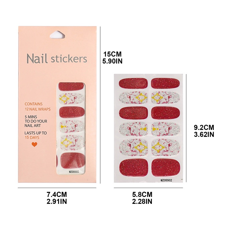 Set 48 Miếng Dán Gel Toàn Diện Trang Trí Móng Tay