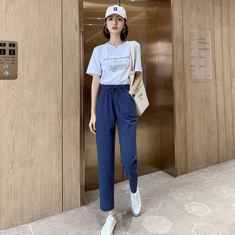 Quần đũi nữ baggy chun nhẹ mát
