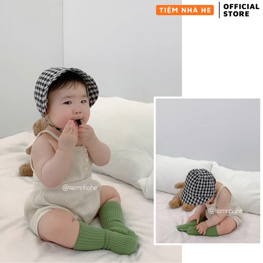 Mũ Bonnet Vành Cho Bé Trai Gái Tiệm Nhà He Phù Hợp Trẻ Em Sơ Sinh Trở Lên Bảo Vệ Đầu Họa Tiết Dễ Thương