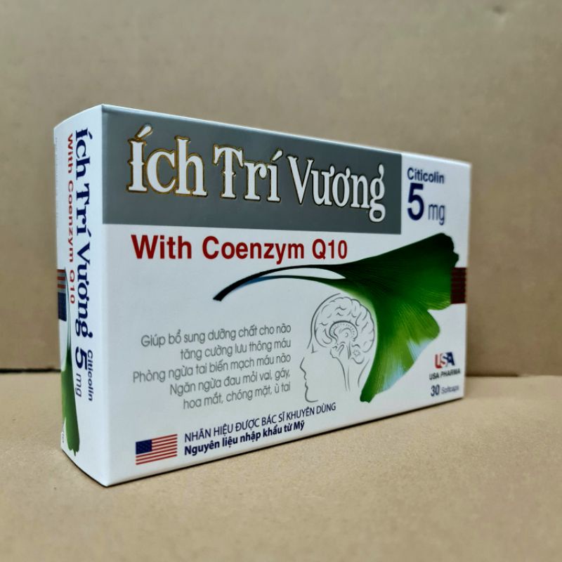 ÍCH TRÍ VƯƠNG - rối loạn tiền đình, chóng mặt, mất ngủ - Hộp 30 viên