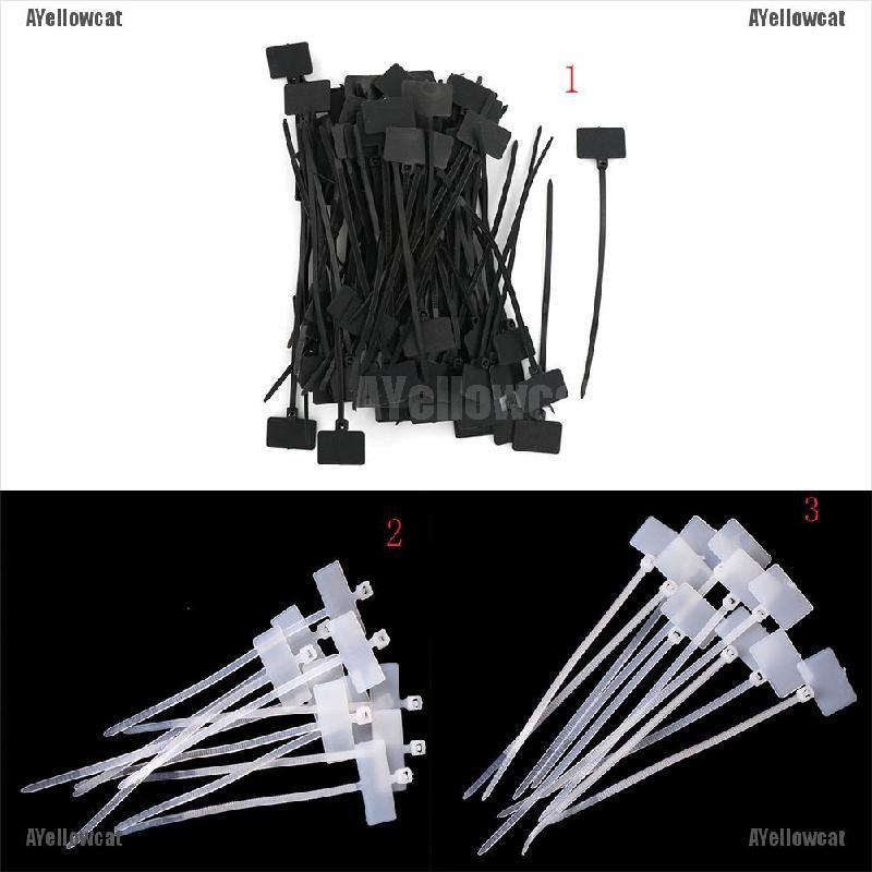 Set 100 Thẻ Đánh Dấu Dây Cáp Nguồn Rj45 Rj12 Bằng Nylon Tự Khóa