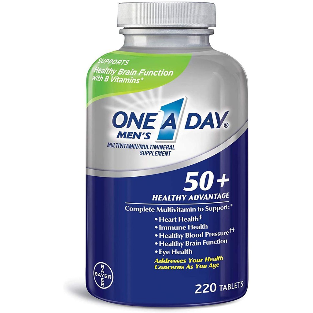Viên Uống One A Day Men 50+ bổ sung Multivitamin và khoáng chất cho nam giới trên 50, Chai 300 viên
