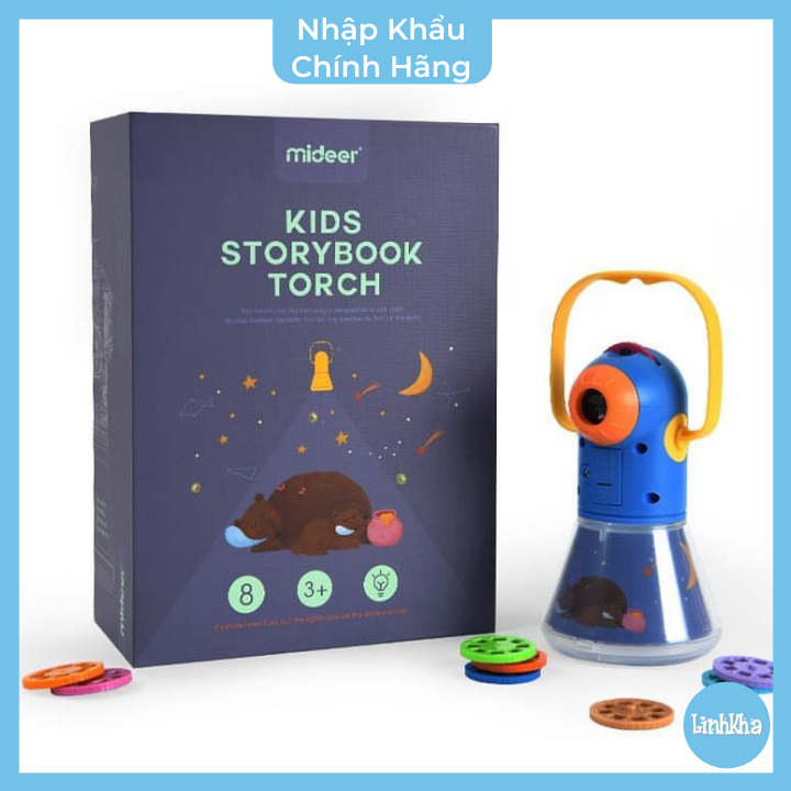 Đèn Pin Kể Chuyện Mideer - Storybook Torch - Tặng lời tiếng Việt giấy cứng như bản tiếng Anh gốc, pin và file nghe