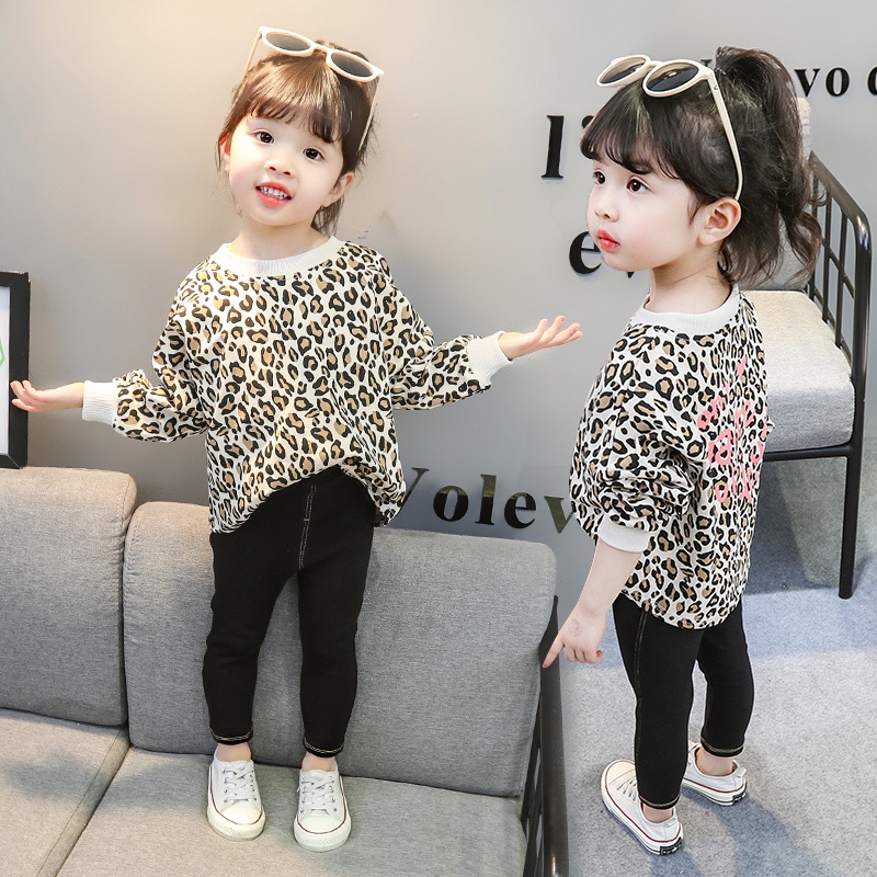 Áo thun   cổ tròn hoạ tiết da báo dành cho trẻ em 0-6 tuổi