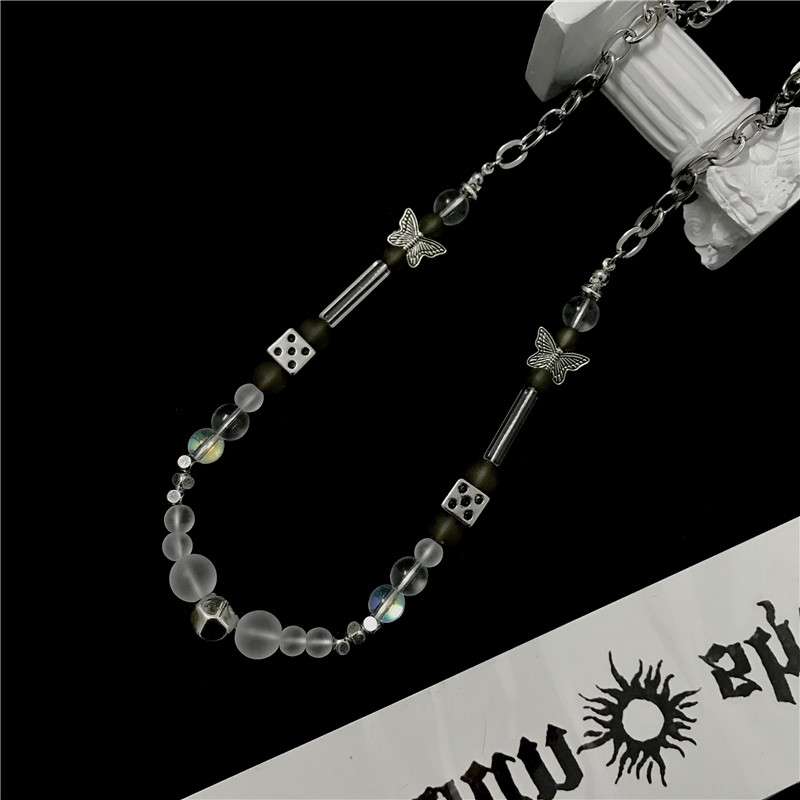 Dây chuyền mặt bướm xúc xắc phong cách hip hop Hàn Quốc đa năng cho nam nữ 22487