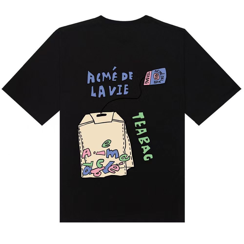 ADLV Áo Thun Cotton Ngắn Tay In Nhãn Hiệu + Tag 22 Phong Cách Mới Cho Cặp Đôi