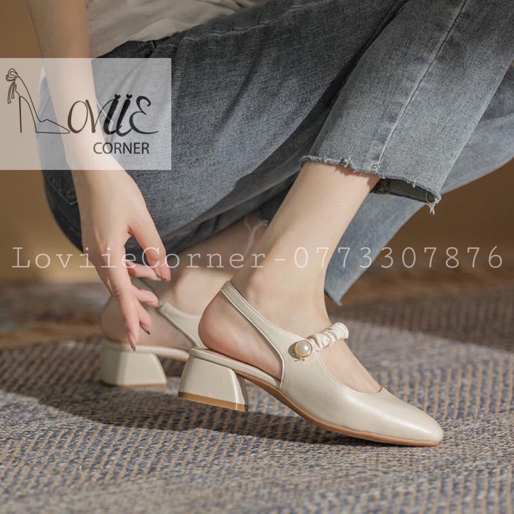 GIÀY CAO GÓT NỮ LOVIIECORNER - GIÀY GÓT VUÔNG MARY JANE 3CM MŨI TRÒN - SỤC CAO GÓT MŨI VUÔNG G211125 S210708