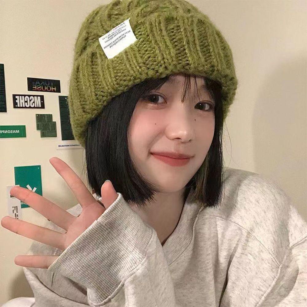 Mũ Beanie Dệt Kim Chống Gió Màu Sắc Ngọt Ngào Thời Trang Mùa Đông