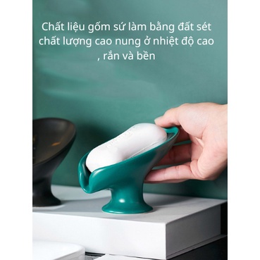 Khay Đựng Xà Bông, Khay Để Xà Phòng 200g Chất Liệu Gốm Sứ Cao Cấp Có Rãnh Thoát Nước