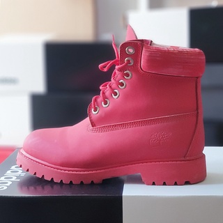 Giày Boot Timberland màu đỏ, size 40-41, real 2hand