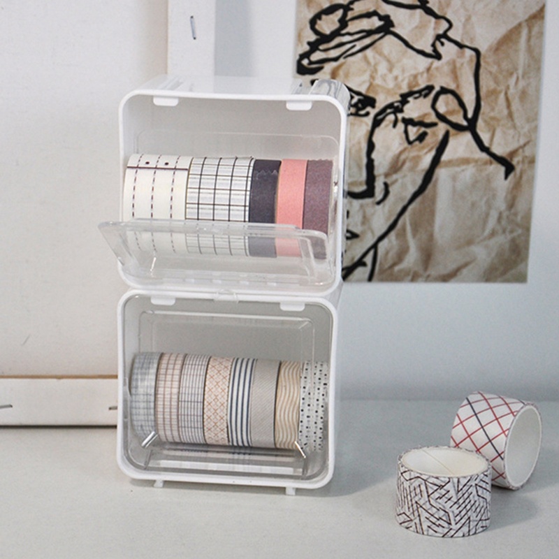 Giá Đỡ Băng Keo Siêu Nhỏ Bằng Nhựa Màu Trắng Để Bàn Sắp Xếp Gọn Gàng Cho Nhà Ở /