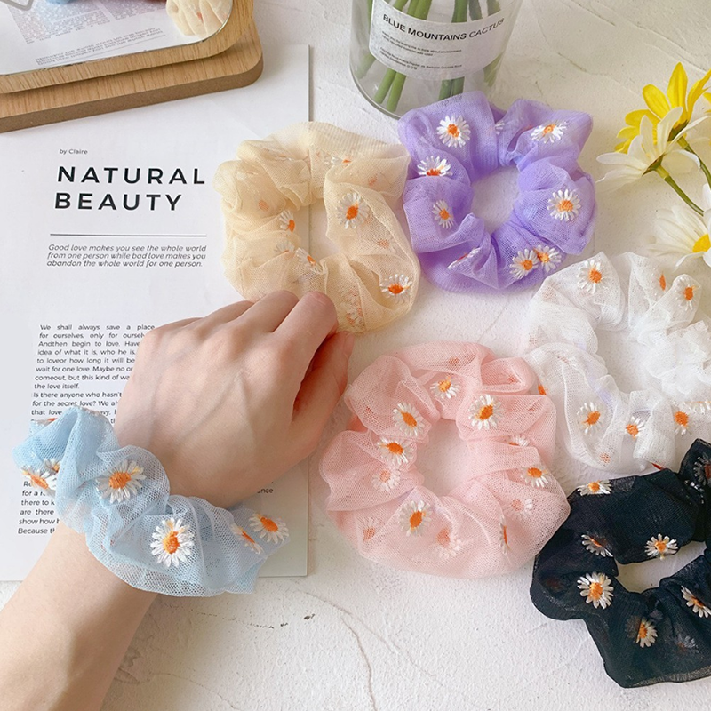 Scrunchies Dây Buộc Tóc Co Giãn Hình Hoa Cúc Thời Trang Hàn Quốc Cho Nữ | BigBuy360 - bigbuy360.vn