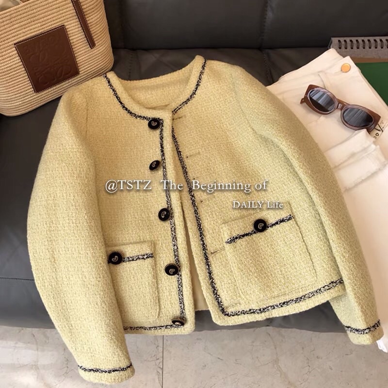 Áo dạ sweet màu vàng tiểu thư
