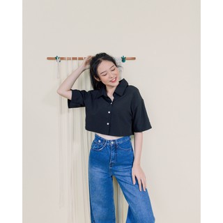[Mã BMTTC60K giảm đến 60K đơn 50K] Áo Sơ mi croptop LEO's