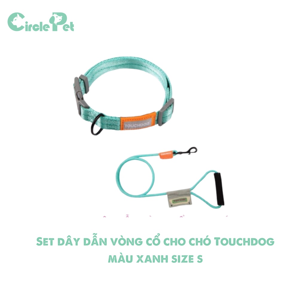 Set Dây Dẫn Vòng Cổ Cho Chó Touchdog Chắc Chắn Nhiều Màu Nhiều Kích Cỡ - Circle Pet