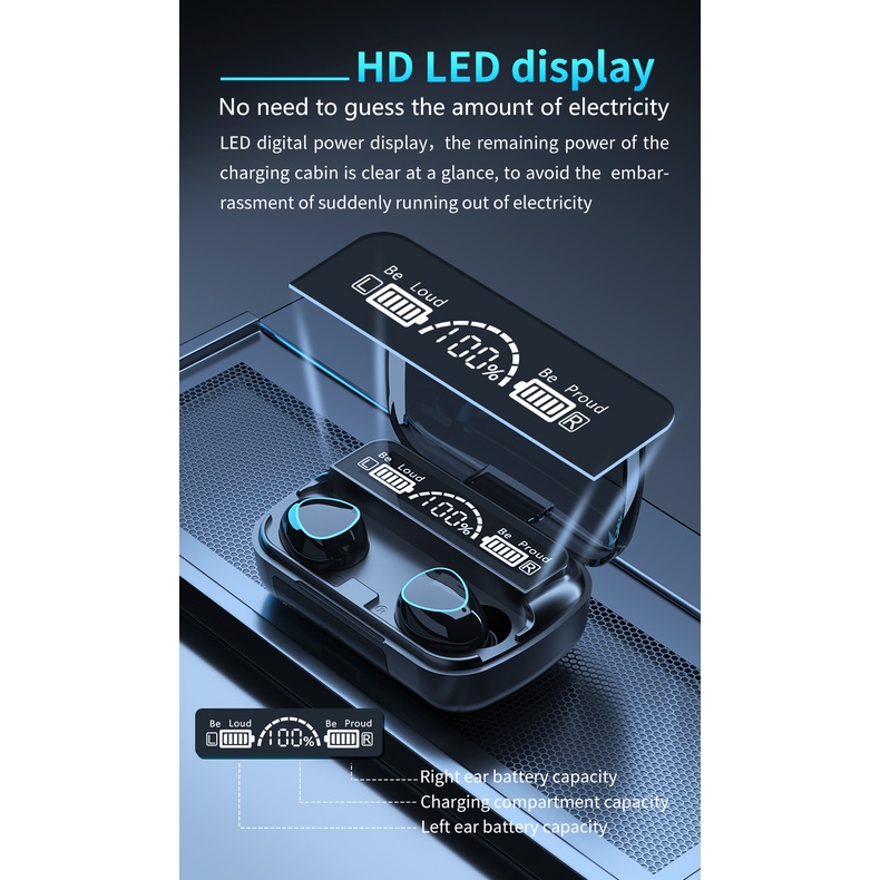 Tai Nghe Không Dây M10 Bluetooth 5.1 Tương Thích Chống Nước 9D Hifi