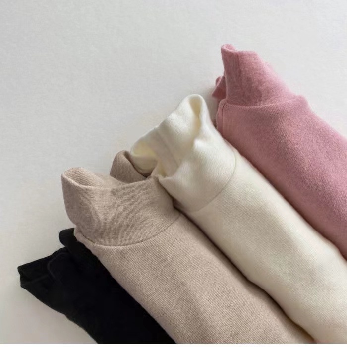 Áo Thun Tay Dài Cổ Lọ Màu Sắc Đơn Giản Phong Cách Hàn Quốc Thời Trang Thu Đông Cho Nam Và Nữ