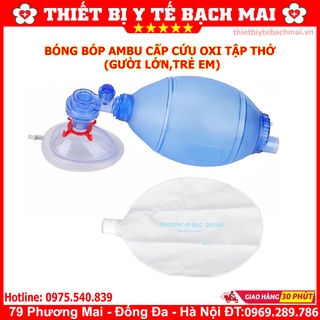 Bóng Bóp Ambu Cấp Cứu Oxy Tập Thở [Người Lớn, Trẻ Em]