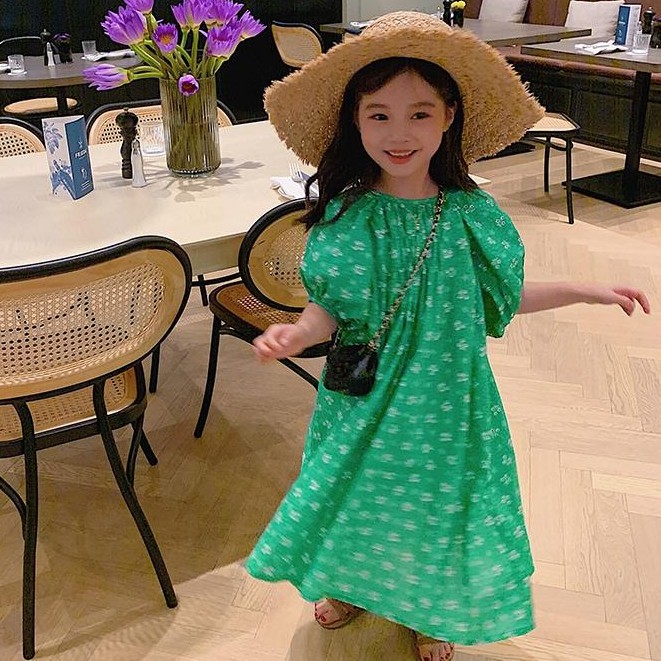 Đầm công chúa tay phồng xinh xắn cho bé gái