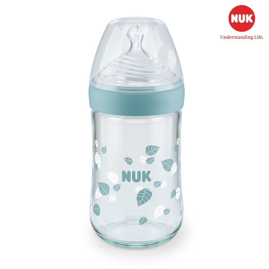 Bình sữa NUK thủy tinh Nature Sense 240ml núm ti Silicone S1 - M (dành cho bé 0-6 tháng)