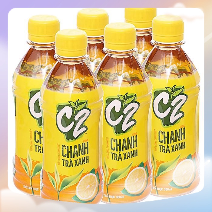 Thùng Trà Xanh C2 Chanh Vàng 24 Chai 360ml