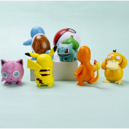 [ Dưa Hấu ] Mô hình nhân vật Pokemon - Mô hình Pikachu , Hitokage , Jigglepuff , Koduck, Squirtle, Fushigidane