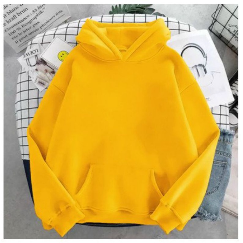ÁO HOODIE UNISEX NỈ BÔNG TRƠN NHIỀU MÀU- NAM NỮ ĐỀU MANG ĐƯỢC - SIZE 35-70KG